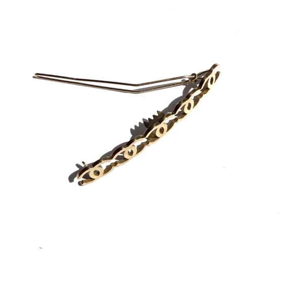 Authentic CHANEL CC Logo Gold Tone Hair Clip - Picture 8 of 10